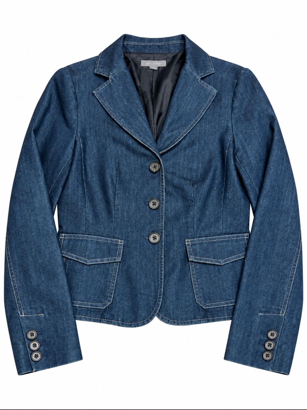 Ann Taylor Denim Blazer Business Casual Preppy